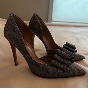 Betsey Johnson sparkly silver stiletto heels
